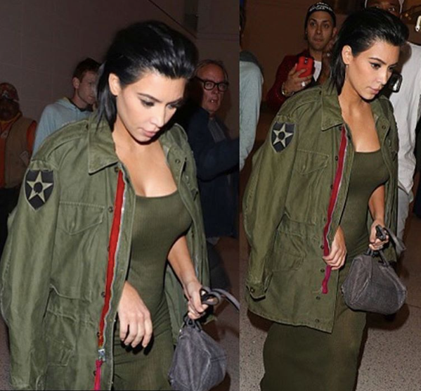 KIM KARDASHIAN wearing military Etienne Marcel Jacket
