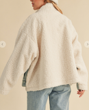 EM1011 SHERPA AND LIGHT WASHED DENIN JACKET