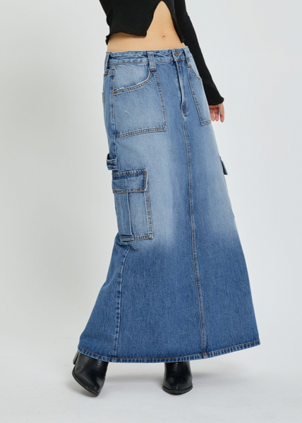 【PORTERNA】Jenny cargo long skirt Amazon.com: Long Cargo Skirt for Women High Waist High Slit