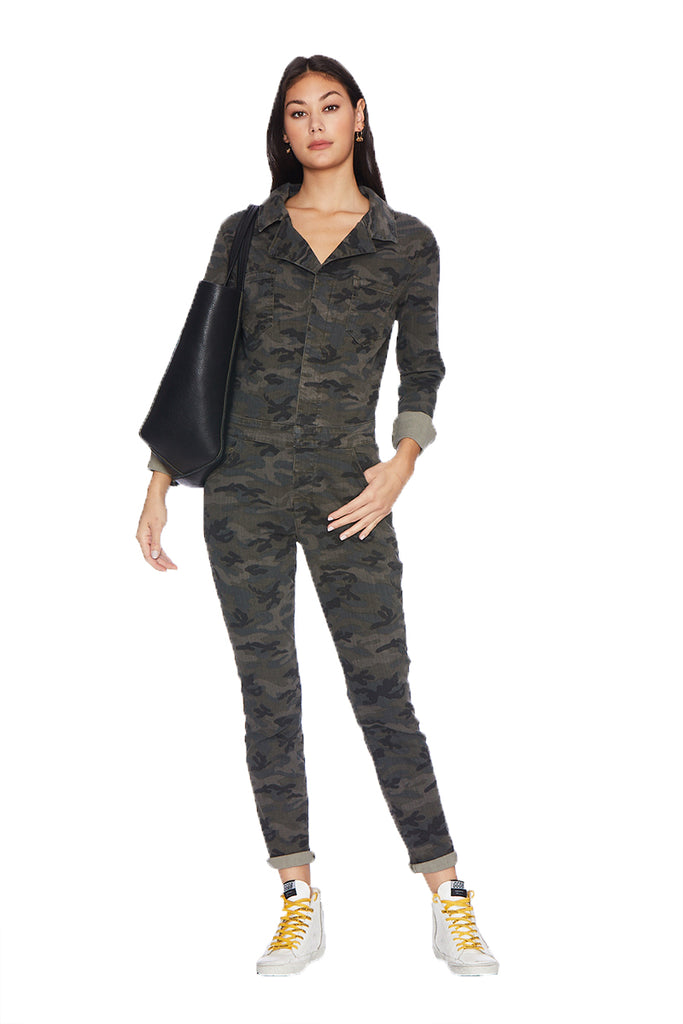 EM3005-Stretch Denim Button Front Jumpsuit JUMPSUIT - Etienne Marcel Denim