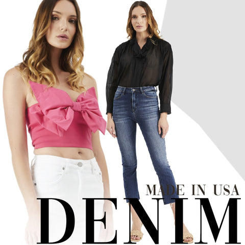 Denim with multi Red Zipper