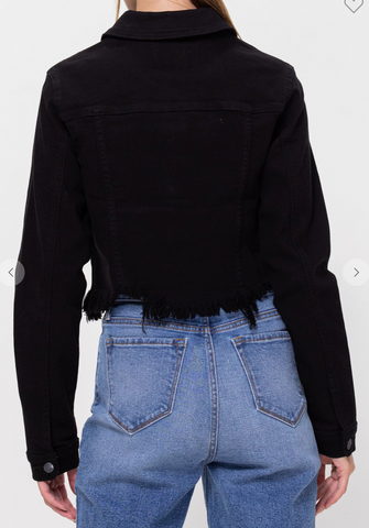 EM12003 BLACK CROP JACKET