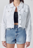 EM12003 WHITE CROP JACKET