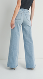 HIGH RISE PALAZZO PANT IN LIGHT WASH