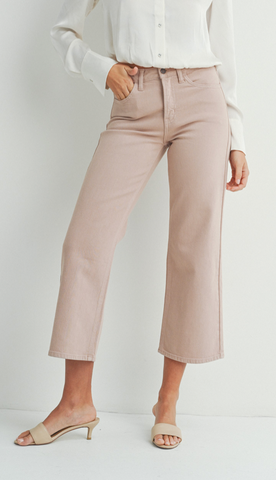 SLIM WIDE LEG IN LIGHT SAND