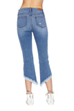 EM1078 Indigo Asymetrical Crop Kick  - Etienne Marcel Denim