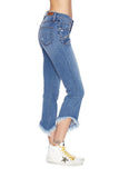 EM1078 Indigo Asymetrical Crop Kick  - Etienne Marcel Denim