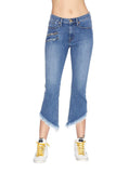 EM1078 Indigo Asymetrical Crop Kick  - Etienne Marcel Denim