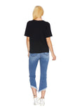EM1078 Indigo Asymetrical Crop Kick  - Etienne Marcel Denim