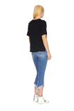 EM1078 Indigo Asymetrical Crop Kick  - Etienne Marcel Denim