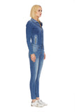 EM3004-Stretch Denim Zip Front Jumpsuit JUMPSUIT - Etienne Marcel Denim