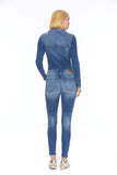 EM3004-Stretch Denim Zip Front Jumpsuit JUMPSUIT - Etienne Marcel Denim