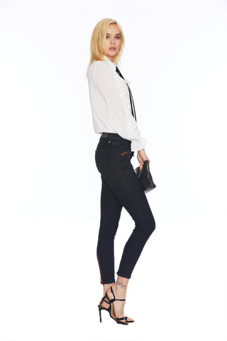 EM31011-Black Skinny With Novelty Zips Denim - Etienne Marcel Denim