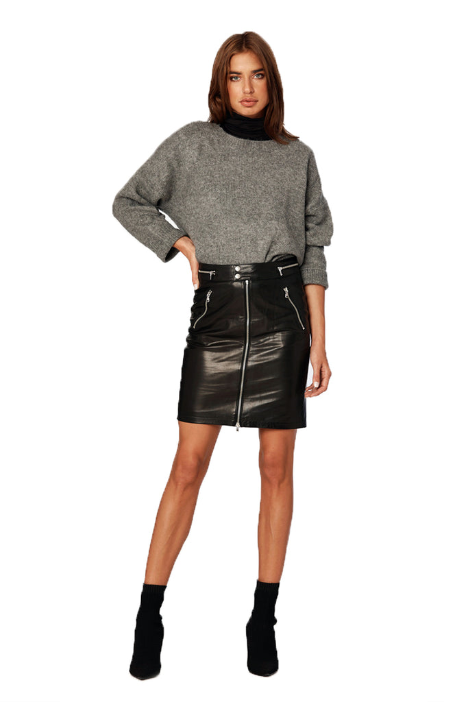 EM4009 Leather Skirt Skirt - Etienne Marcel Denim