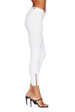 EM7010 WHITE-Signature Skinny W/ Red Zipper Denim - Etienne Marcel Denim